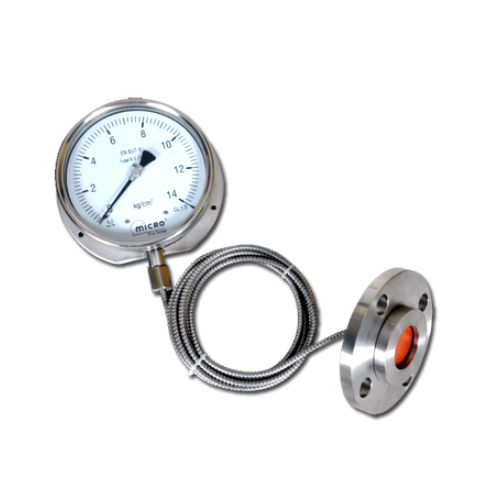 Silver Remote Diaphragm Sealed Pressure Gauge