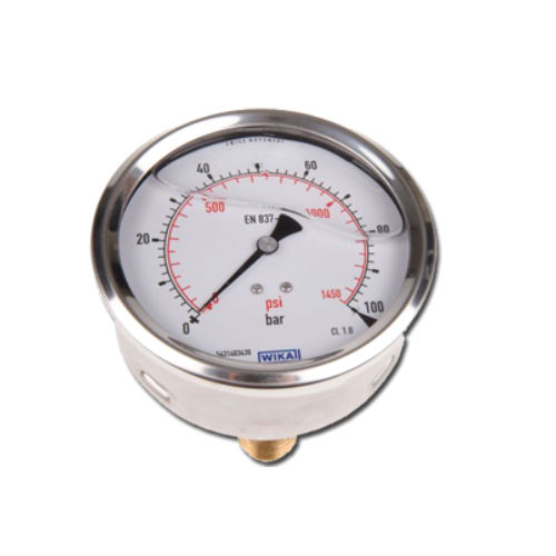 Silver Back Connection Pressure Gauge