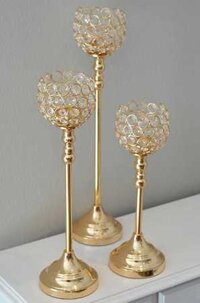 Gold Crystal Candle Holder