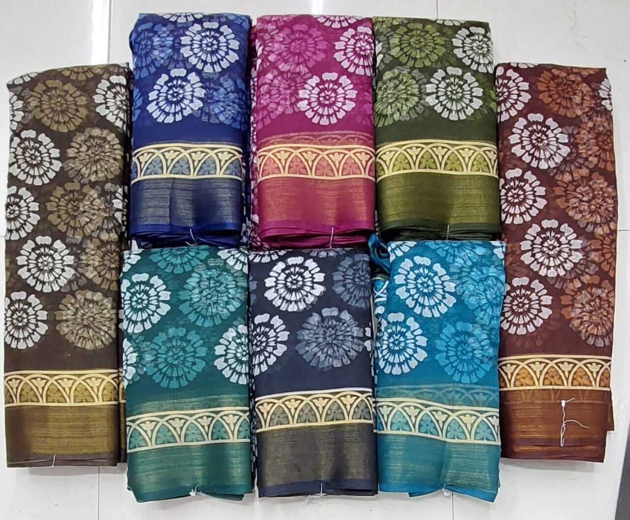 cotton printed saree