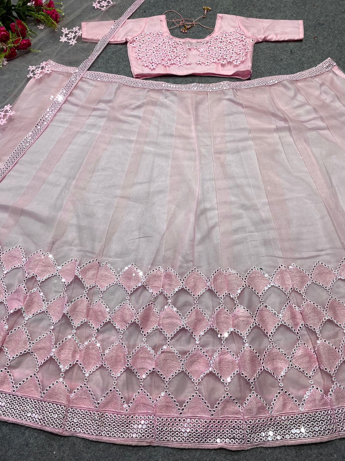 Women Embroidered Attractive Party Wear Silk Lehenga...