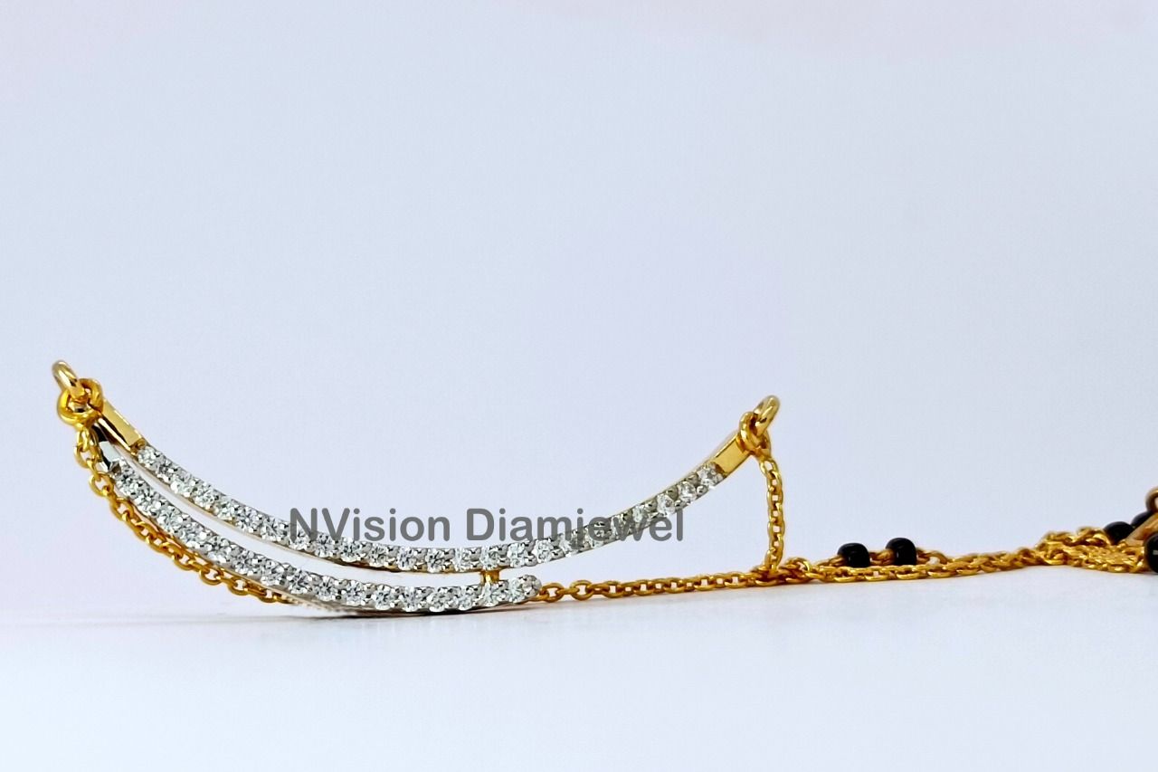 Natural Diamond Light Weight Mangalsutra Pendant