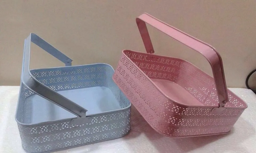 Metal Gifting Basket And Caddy Square Shape