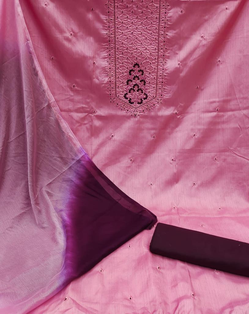Pinkal Pink Jal Pari Cotton Dress Material