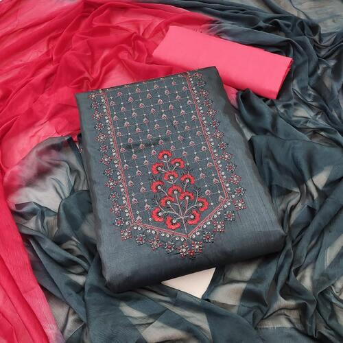 Pinkal Grey01 Jal Pari Cotton Dress Material