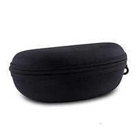 Black Sunglass Case - Cotton Fabric, Different Sizes, Black Color | Zipper Top Closure, Customizable Design And Security Feature