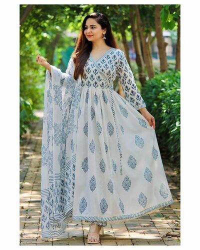 Sonal Blue Rayon Kurti Plazzo