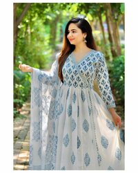 Sonal Blue Rayon Kurti Plazzo