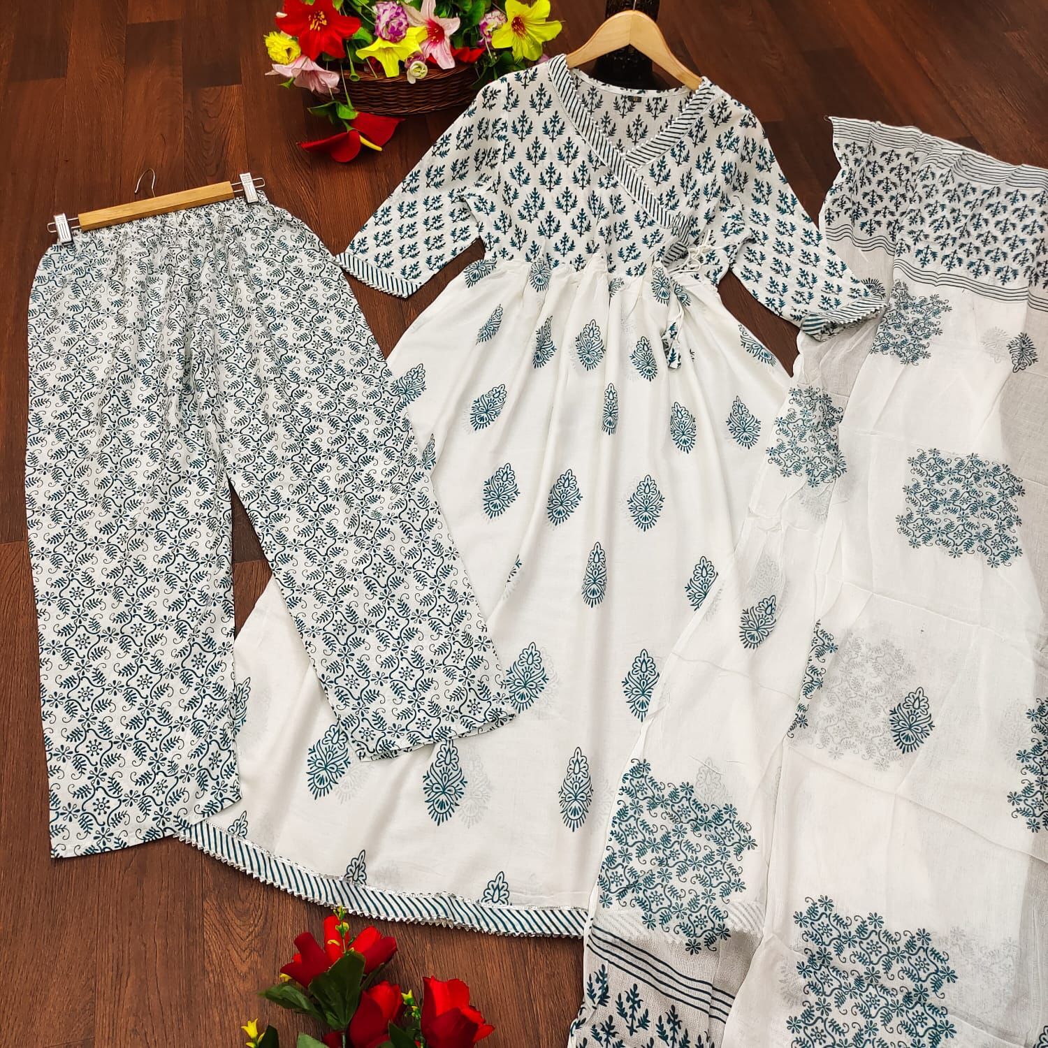 Sonal Blue Rayon Kurti Plazzo