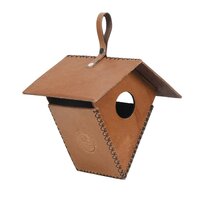 Handmade Lantern Birdhouse made of Leather Vegan Leather and Synthetic leather