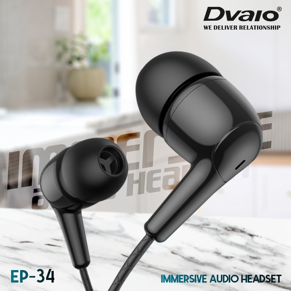 Dvaio EP-34 Wired In the Ear Headphone (With mic Yes Assorted)