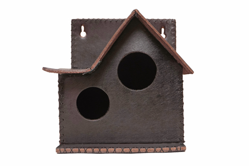 Handmade Dark Brown Color DH Birdhouse - Leather, Vegan Leather, Synthetic Leather | Easy Installation, Handcrafted by Women Artisans, Comfortable for Small Birds