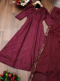 Aarohi Maroon Georgette Kurti