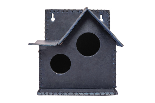 Handmade Blue color DH Birdhouse made of Leather Vegan Leather and Synthetic leather