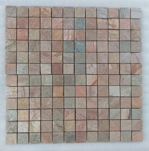 Natural Copper Quartzite Slate Mosaic Tiles