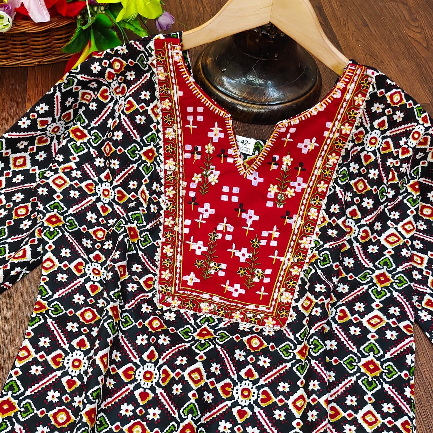Ankita Black Cotton Kurti