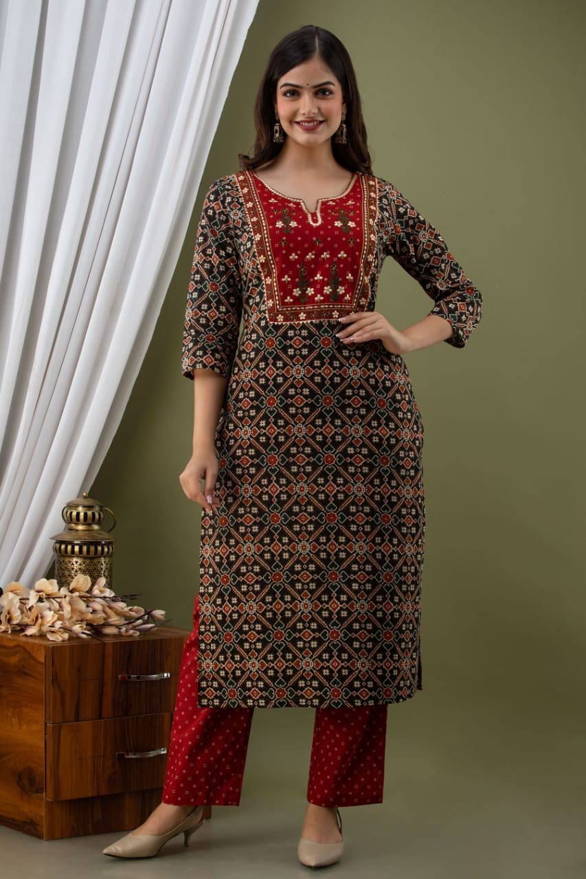 Ankita Black Cotton Kurti