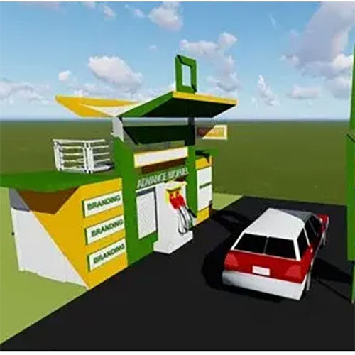 Biofuel Retail Outlet Kiosk - Color: Yellow & Green