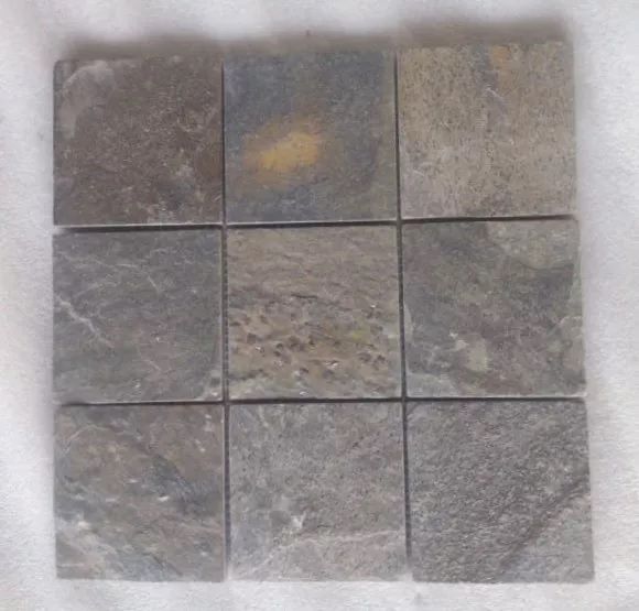 Zeera Green Quartzite Slate Mosaic Tiles Bathroom Flooring Decorative Wall Cladding