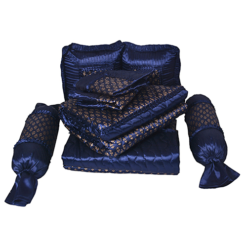 Washable 8Pc Blue Bedding Set
