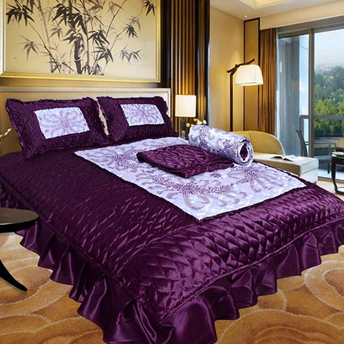 Washable Vip Print Purple 4Pc Bedding Set