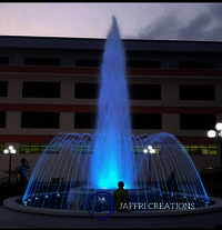 Garden Water Fountain - Galvanized Steel, 8-10 Ft Water Height, Brass Nozzles With Rgb Lighting | Submersible Pump For Outdoor Parks And Schools