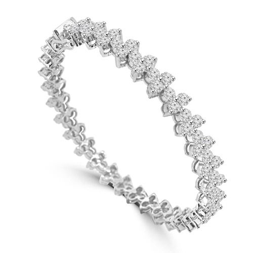 Fancy Diamond Bracelets In Natural Diamonds 14K White Gold 5 Ct Diamond Clarity: Si1