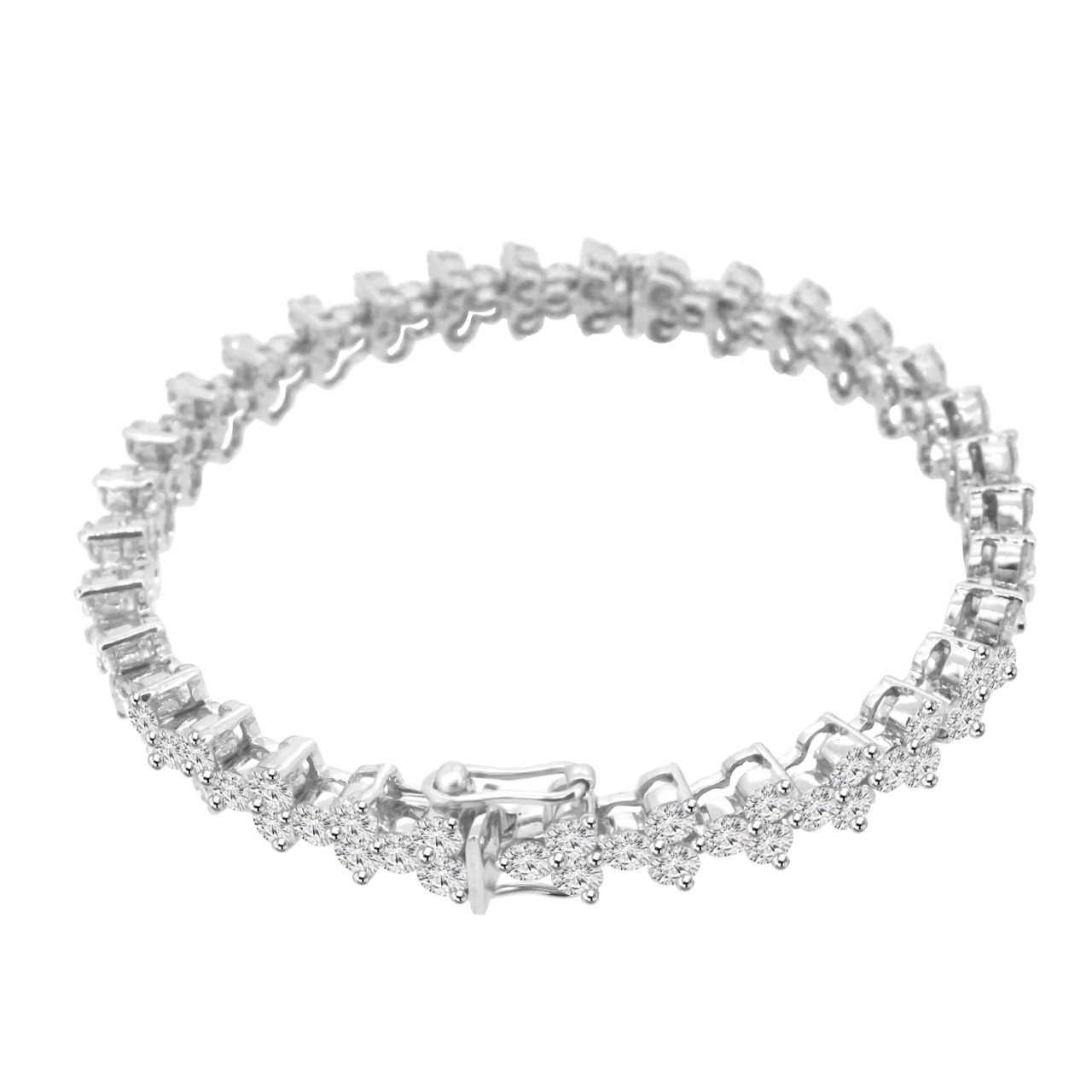 Fancy Diamond Bracelets In Natural Diamonds 14K White Gold 5 CT