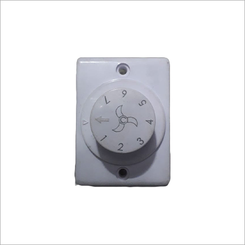 7 Step Fan Regulator Socket Body - ABS Material, Wall Mounted, White Finish | 5-Step Control with Fan Indication Print for Versatile Use
