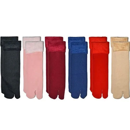 Ladies Plain Fleece Socks Elasticity: High