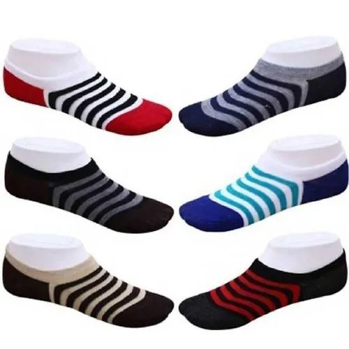 Red Mens Striped Loafers Socks