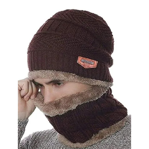Brown Mens Winter Woolen Cap
