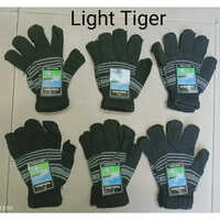 Woolen Winter Gloves - Woolen Material, Black Color | Breathable, Quick Dry, Washable, Plain Pattern