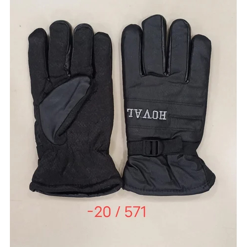 Black Men Leather Hand Gloves