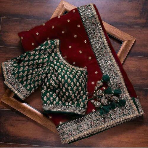 Women Fancy Mashroom Silk two tone fabric with Sequins....