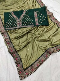 Women Fancy Mashroom Silk two tone fabric with Sequins....