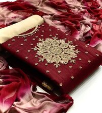 WOMEN MODAL CHANDERI SILK WITH HANDWORK MATERAILS...