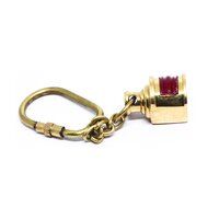 Nautical Key Chain Lamp Gold Red Brass Nautical Railroad