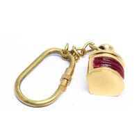 Nautical Key Chain Lamp Gold Red Brass Nautical Railroad