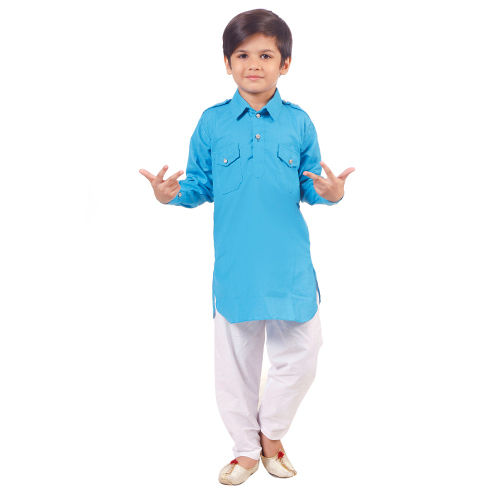 Blue Boys Casual Pathani Suit