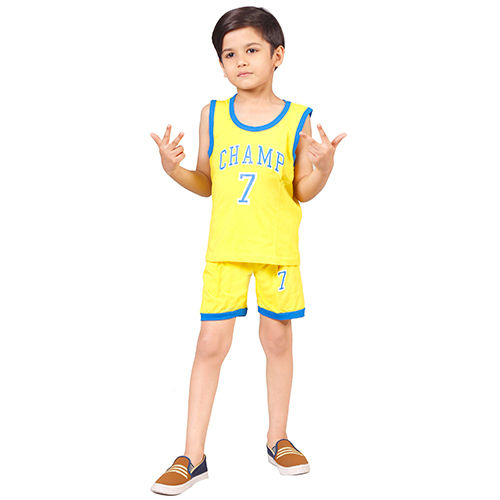 Yellow Boys Sports Wear T-Shirt And Shorts