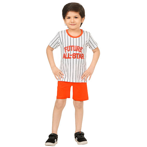 Washable Boys Round Neck T-shirt And Shorts