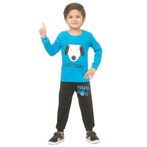 Quick Dry Boys Sky Blue Full T-Shirt And Trouser