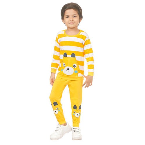 Yellow Boys Striped T-Shirt And Trouser