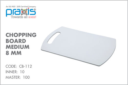 White Choppping Board Medium 8 Mm