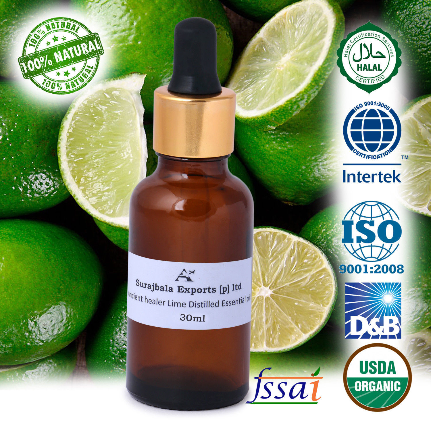 1000 ml Lime Distilled Essential Oil