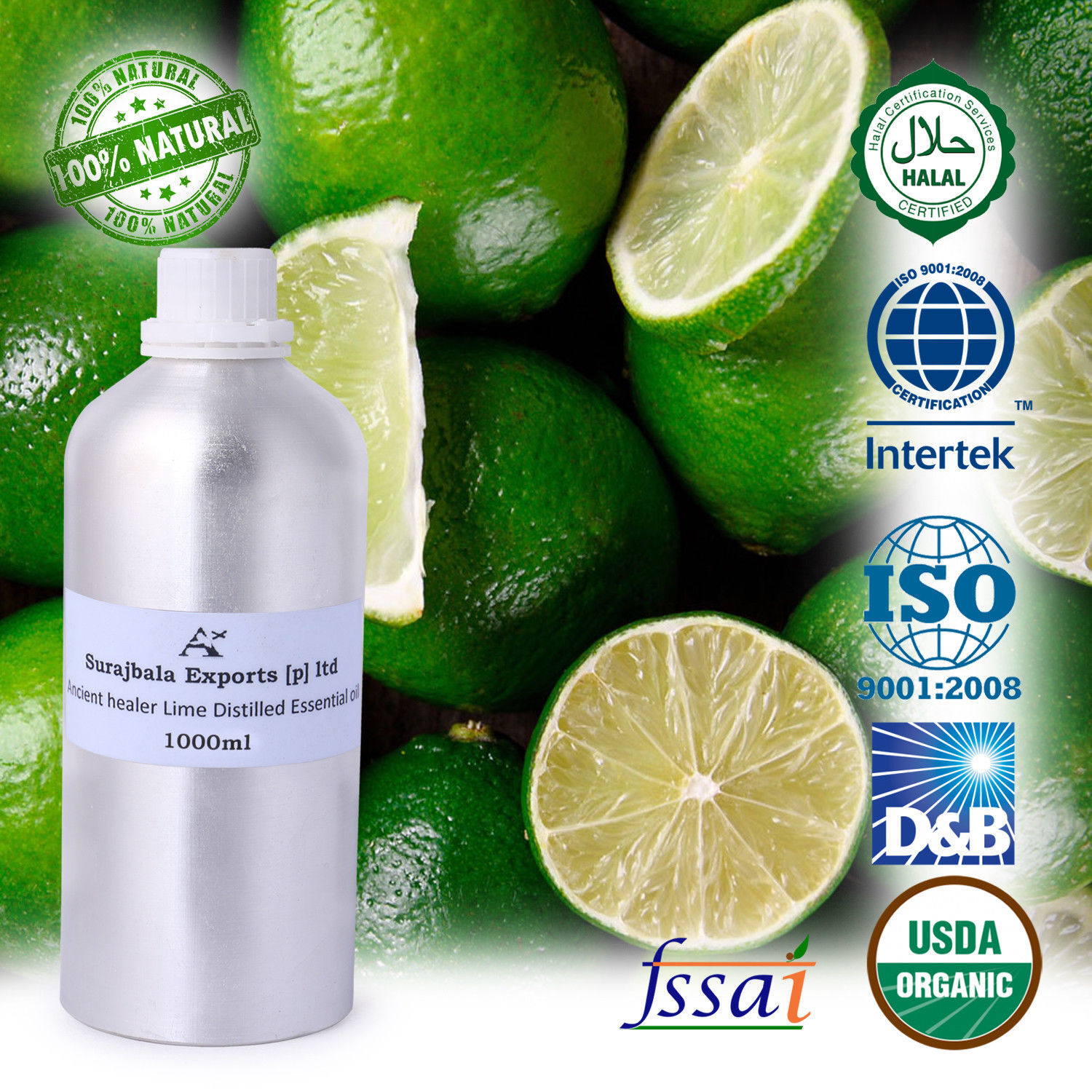 1000 ml Lime Distilled Essential Oil