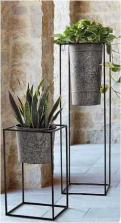 INDOOR GALVANISED PLANTER WITH STAND
