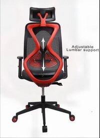 SPINAL HI BACK NYLON MESH RED AND BLACK