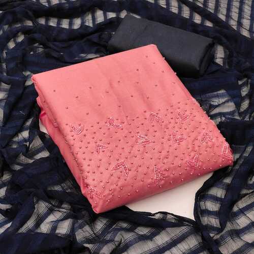 Sejal Pink Rubi Cotton Dress Material
